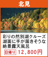 彩りの然別湖クルーズ 湖面に手が届きそうな絶景露天風呂 日帰り