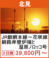 JR釧網本線～花咲線 ぶらり途中下車の旅 花咲ガニ一杯付！釧路岸壁炉端と湿原ノロッコ号 2日間