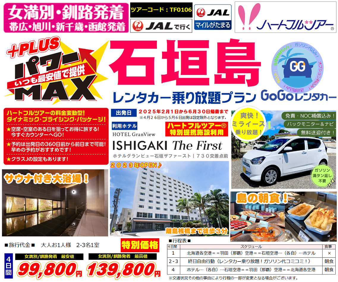 パワーＭＡＸ+PLUS 石垣島レンタカー乗り放題プラン