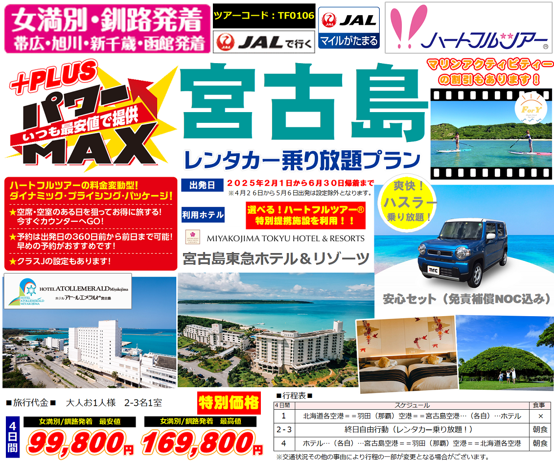 パワーＭＡＸ+PLUS 宮古島レンタカー乗り放題プラン
